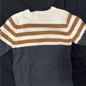 H&M Kids Striped Sweatshirt - Cream, Brown, and Gray